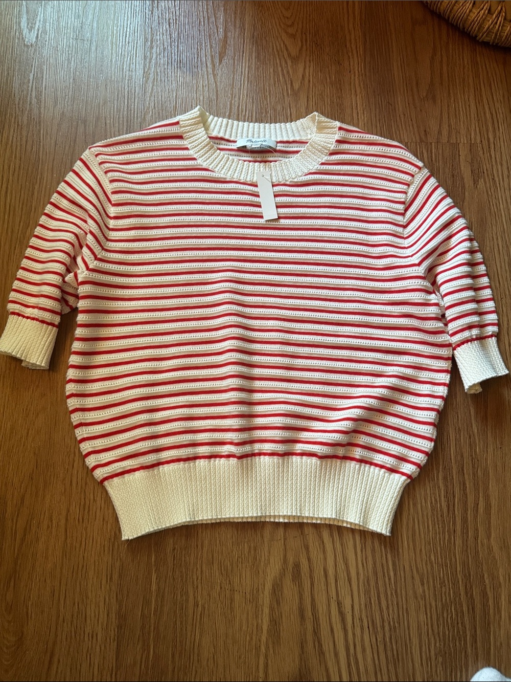 Madewell Textural Stitch Cotton Sweater